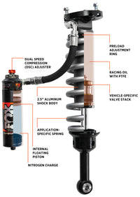 FOX 05+ Toyota Tacoma Performance Elite 2.5 Series Shock Front 2in Lift - Mammoth Racing -