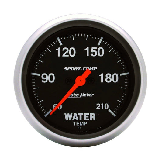 Autometer Sport-Comp 2-5/8in Water Temperature 60-210 Degrees F Stepper Motor Gauge - My Store