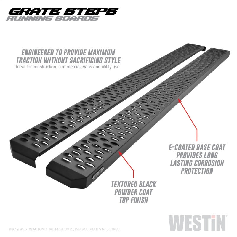 Westin Grate Steps Running Boards 79 in - Textured Black - Mammoth Racing -