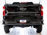 AWE Tuning 22-23 GMC Sierra 1500 AT4X 6.2L 0FG Catback Split Dual (Flat Bumper) - Diamond Black Tips - Mammoth Racing -