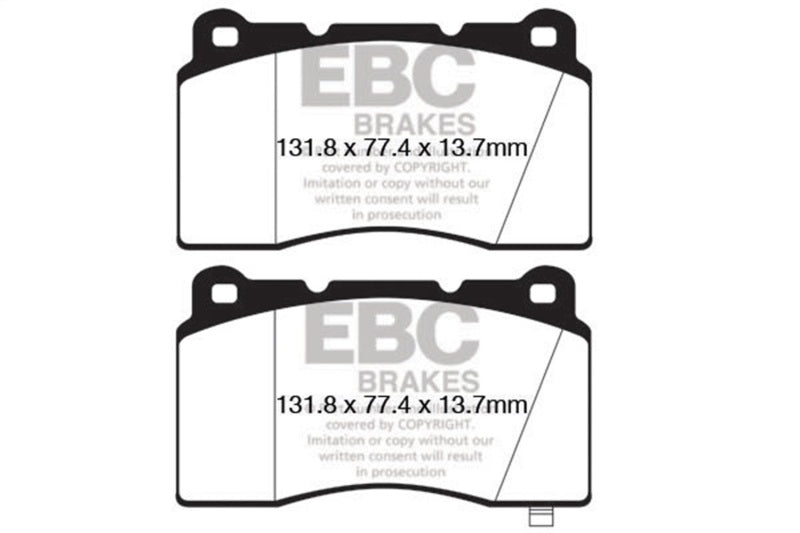 EBC 09+ Hyundai Genesis Coupe 2.0 Turbo (Brembo) Yellowstuff Front Brake Pads - My Store