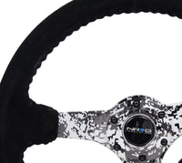 NRG Reinforced Steering Wheel (350mm / 3in. Deep) Blk Suede w/Hydrodipped Digi-Camo Spokes - My Store
