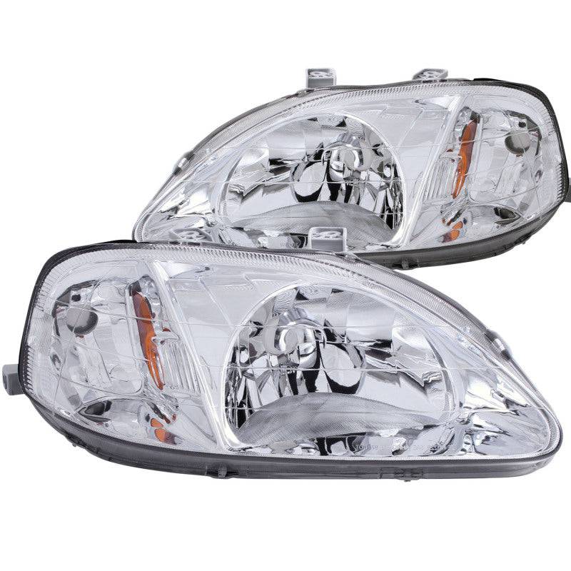 ANZO 1999-2000 Honda Civic Crystal Headlights Chrome - My Store