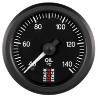 Autometer Stack 52mm 40-140 Deg C 1/8in Nptf Male Pro Stepper Motor Oil Temp Gauge - Black - My Store