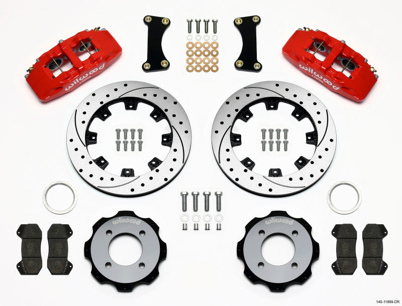 Wilwood Dynapro 6 Front Hat Kit 12.19in Drilled Red 2011 Fiesta - Mammoth Racing -