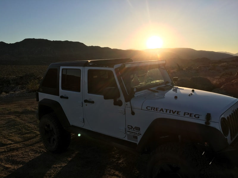 DV8 Offroad 07-18 Jeep Wrangler JK 2 Piece Fast Back Hard Top 4 Door - Black (DS Only) - Mammoth Racing -