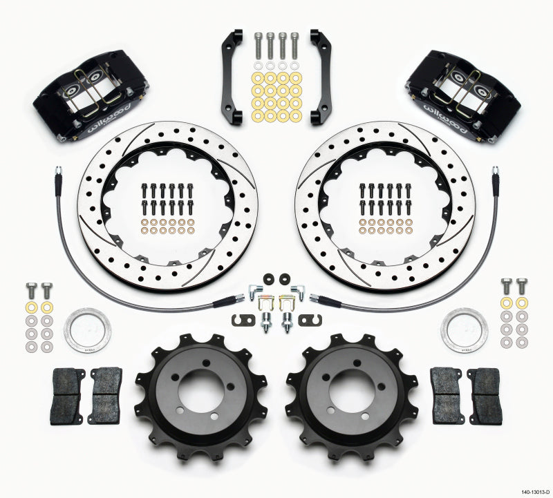 Wilwood Dynapro Radial Rear Kit 12.88in Drilled 2006-2007 Subaru WRX w/Lines - Mammoth Racing -