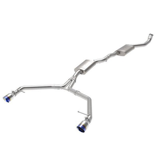 afe MACH Force-Xp 13-16 Audi Allroad L4 SS Axle-Back Exhaust w/ Blue Flame Tips - Mammoth Racing -