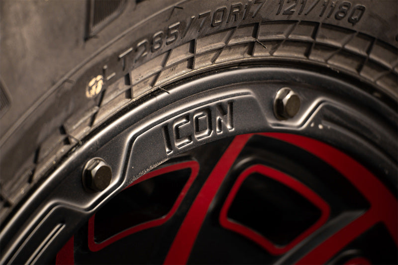 Icon Victory 17x8.5 6x135 6mm Offset 5in BS Satin Black w/Red Tint Wheel - Mammoth Racing -