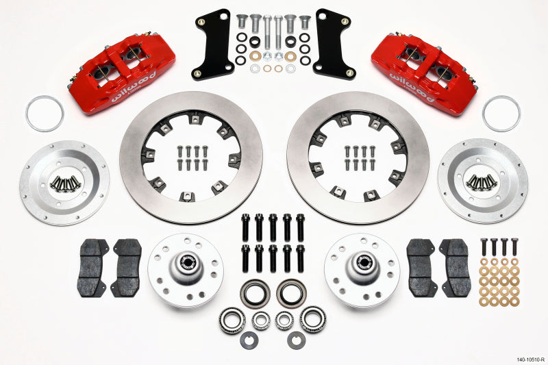 Wilwood Dynapro 6 Front Hub Kit 12.19in Drilled Red 67-69 Camaro (*Line Kit Needed*) - Mammoth Racing -