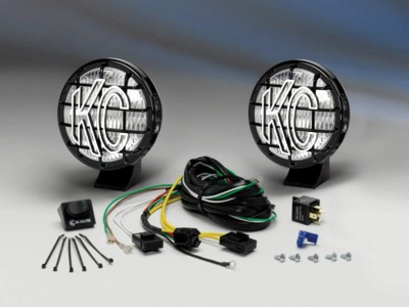 KC HiLiTES Apollo Pro 5in. Halogen Light 55w Fog Beam (Pair Pack System) - Black - Mammoth Racing -