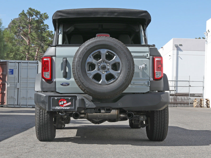 aFe Vulcan 3in 304 SS Axle-Back Exhaust 2021 Ford Bronco L4-2.3L (t)/V6-2.7L (tt) w/ Black Tips - Mammoth Racing -