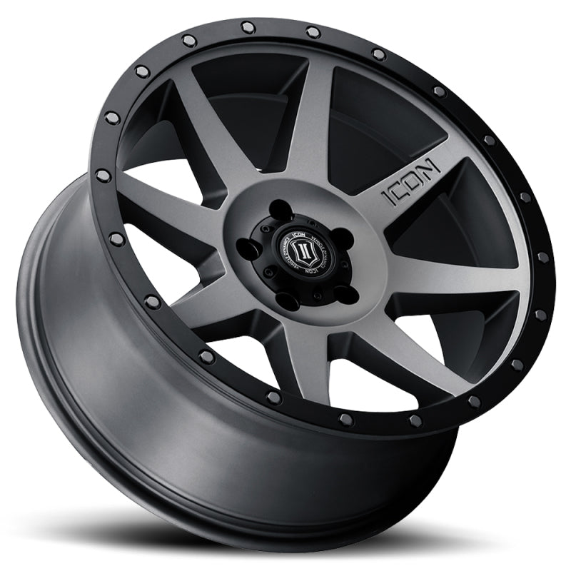 Icon Rebound 20x9 5x5 -12mm Offset 4.5in BS Titanium Wheel - Mammoth Racing -