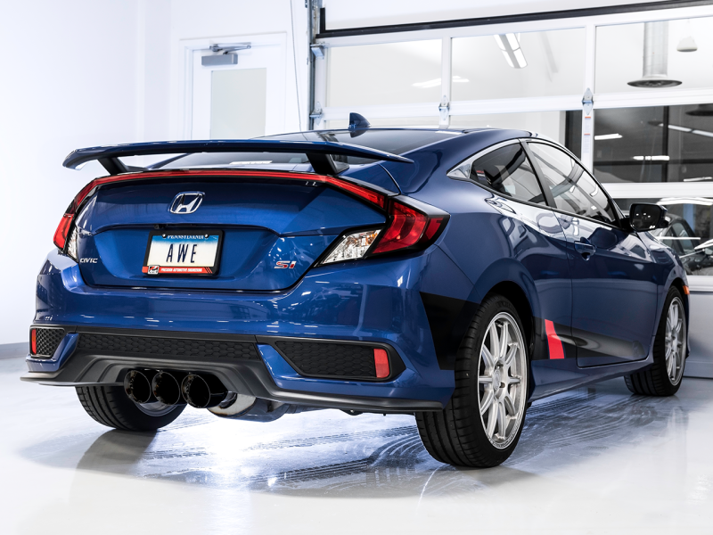 AWE Tuning Honda Civic Si 10th Gen 1.5L Turbo Dual-to-Triple Tip Conversion Kit - Diamond Black Tip - Mammoth Racing -
