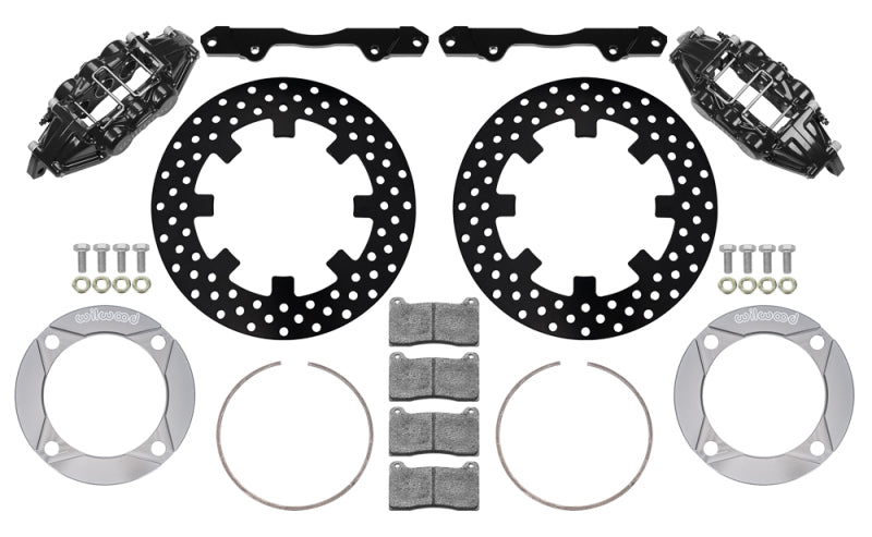 Wilwood 2014+ Polaris RZR XP 1000 Front Kit 11.25in Drilled - Black - My Store