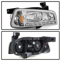 Xtune Dodge Charger 06-10 1Pc LED Crystal Headlights Chrome HD-ON-DCH05-1PC-LED-C - Mammoth Racing -