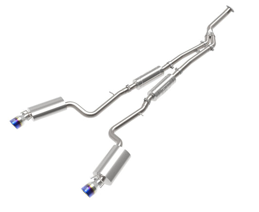 aFe POWER Takeda 16-17 Lexus IS200t L4-2.0L (t) 2.5in-3in 304 SS CB Exhaust w/ Blue Tip - Mammoth Racing -