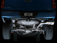 AWE 0FG 21+ Ford F150 Dual Side Exit Cat-Back Exhaust- 4.5in Chrome Silver Tips - My Store