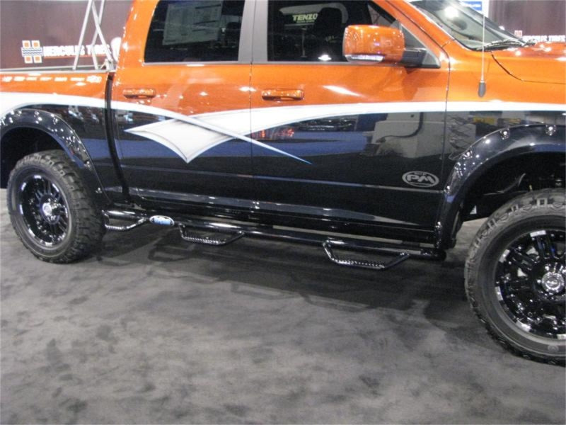 N-Fab Nerf Step 09-15.5 Dodge Ram 1500 Crew Cab 5.7ft Bed - Gloss Black - Bed Access - 3in - Mammoth Racing -