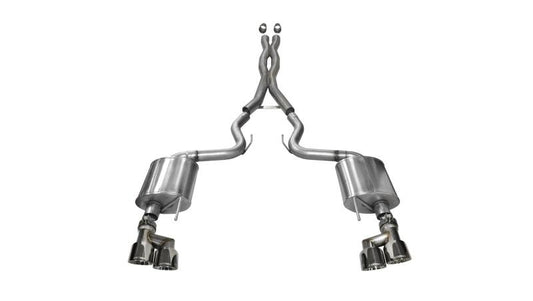 Corsa 15-16 Ford Mustang GT 5.0 3in Axle Back Exhaust Polish Quad Tips (Sport)