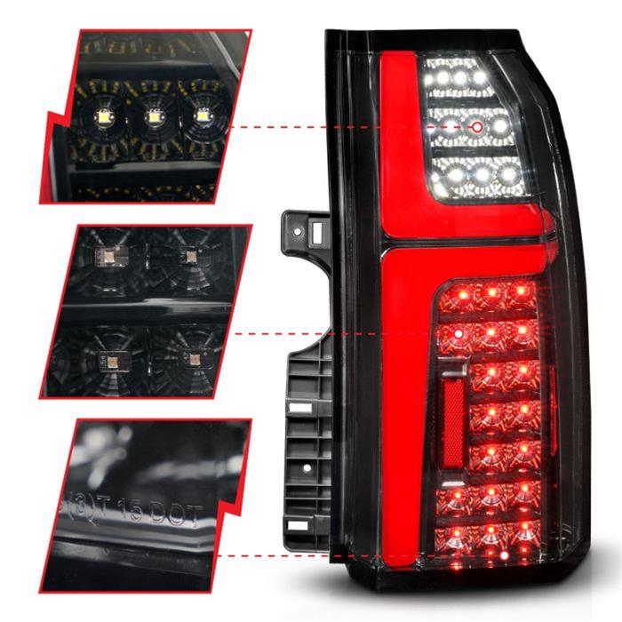 ANZO 15-20 Chevrolet Tahoe Sequential LED Tube Taillights Black - Mammoth Racing -