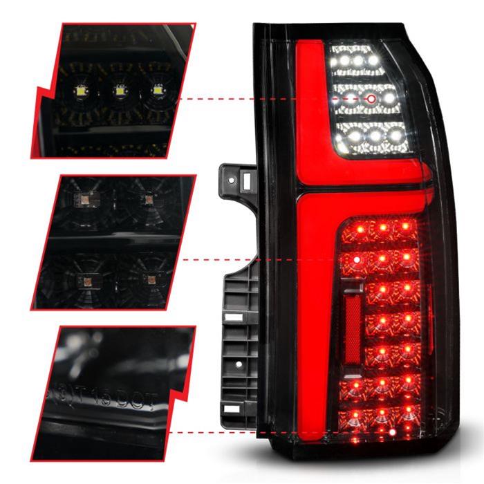 ANZO 15-20 Chevrolet Tahoe Sequential LED Tube Taillights Black - Mammoth Racing -