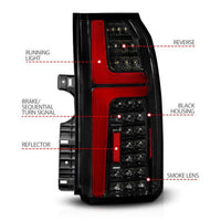 ANZO 15-20 Chevrolet Tahoe Sequential LED Tube Taillights Black - Mammoth Racing -