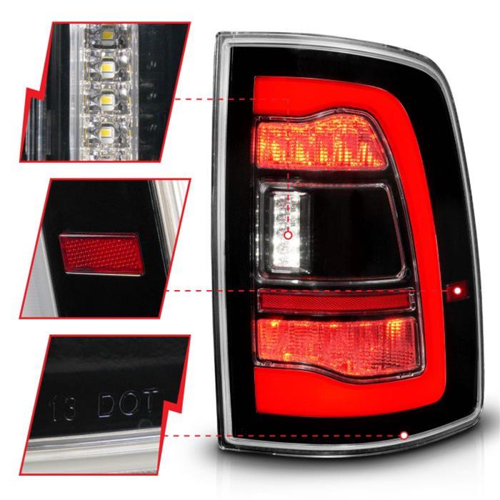 ANZO 09-18 Dodge Ram 1500 Sequential LED Taillights Black - Mammoth Racing -