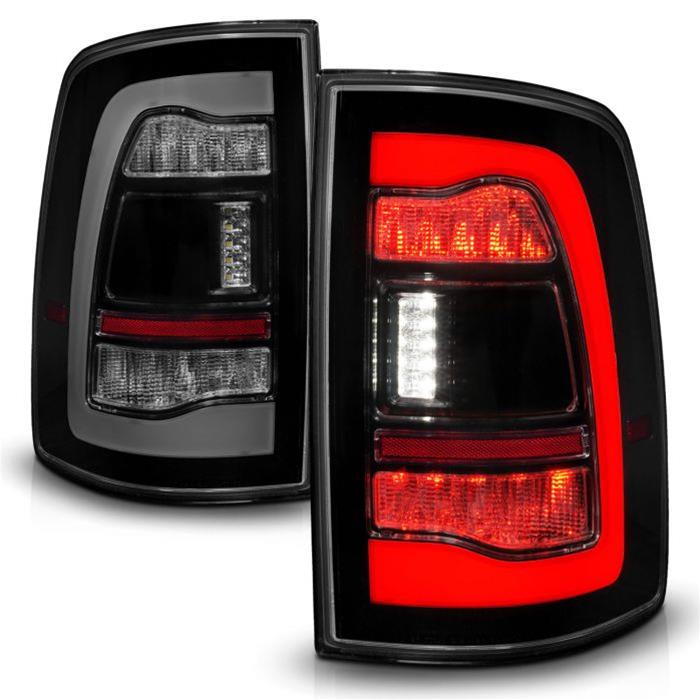 ANZO 09-18 Dodge Ram 1500 Sequential LED Taillights Smoke Black - Mammoth Racing -