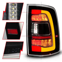 ANZO 09-18 Dodge Ram 1500 Sequential LED Taillights Black w/Switchback Amber Signal - Mammoth Racing -