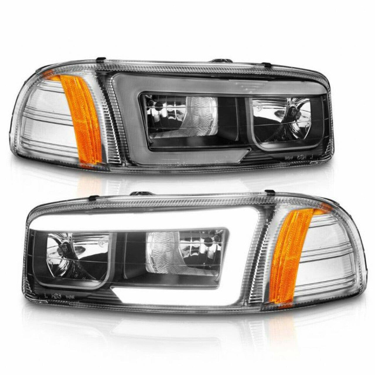 Anzo 99-17 GMC Sierra/Denali Headlights Black Amber (w/C Light Bars) - My Store