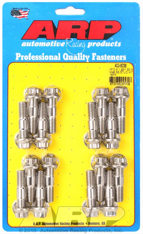 ARP M10 x 1.25/1.50 x 48 Stainless Steel 12pt Broached Stud Kit (16/pkg) - Mammoth Racing -