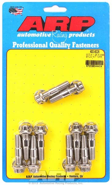 ARP M10 x 1.25 x 48mm Broached 10 Piece Stud Kit - Mammoth Racing -