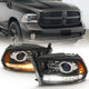 ANZO 09-18 Dodge Ram 1500/2500/3500 Proj HL Headlights Switchback + Sequential - Black Amber - My Store