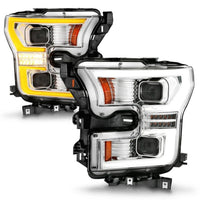 ANZO 15-17 Ford F-150 Chrome LED Projector Plank Style DRL w/Initiation Light Halogen Models - Mammoth Racing -