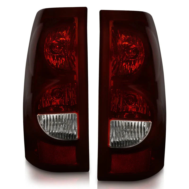 ANZO 2003-2006 Chevrolet Silverado 1500 Taillights Taillights Dark Red/Clear Lens (OE Style) (Pair) - My Store