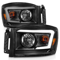 Anzo 06-09 Dodge RAM 1500/2500/3500 Headlights Black Housing/Clear Lens (w/ Light Bars) - My Store