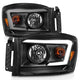 Anzo 06-09 Dodge RAM 1500/2500/3500 Headlights Black Housing/Clear Lens (w/ Light Bars) - My Store