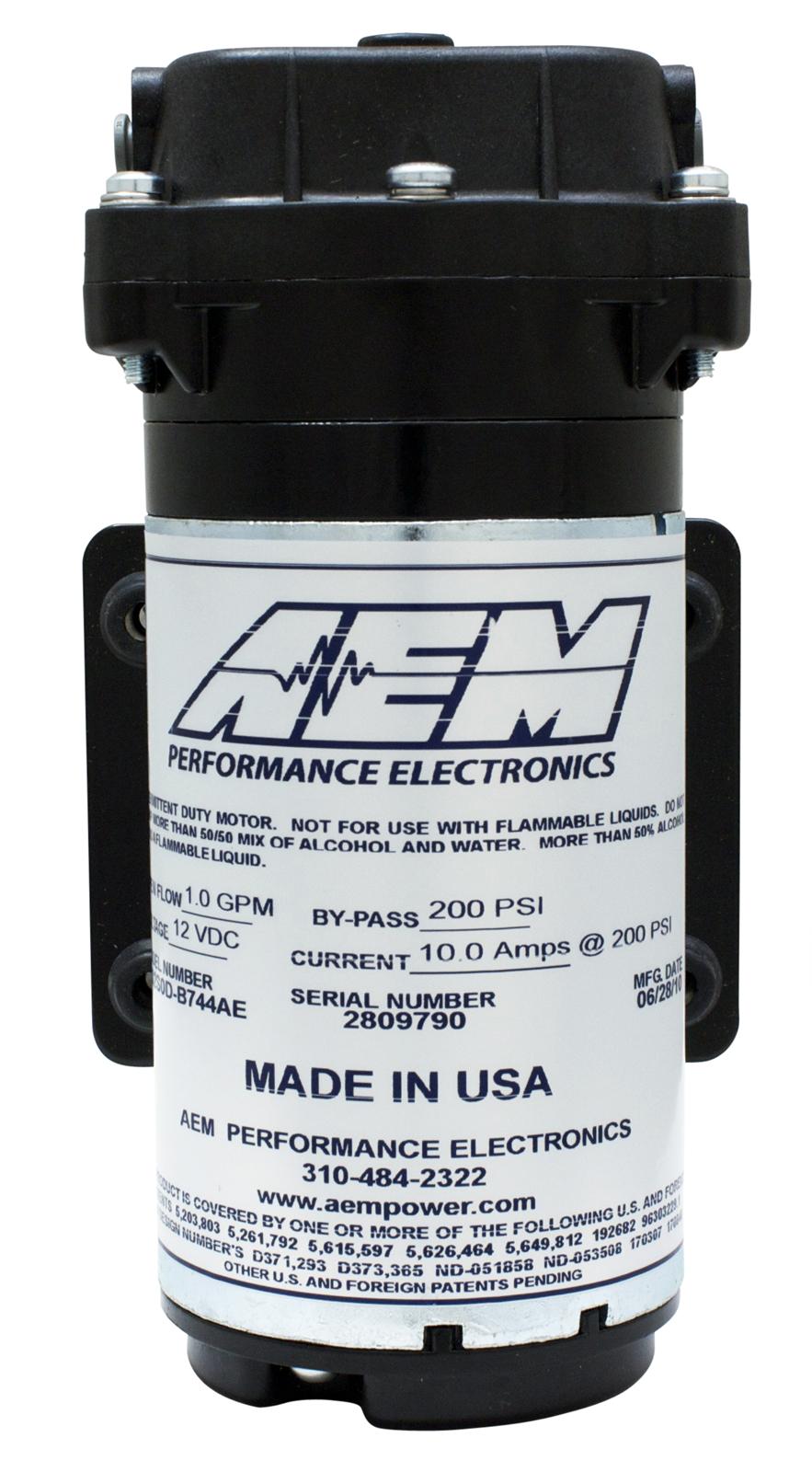 AEM Water / Methanol Injection 6-Amp Recirculation-Style Pump 200psi for One-Gallon Kit **replacemen - My Store