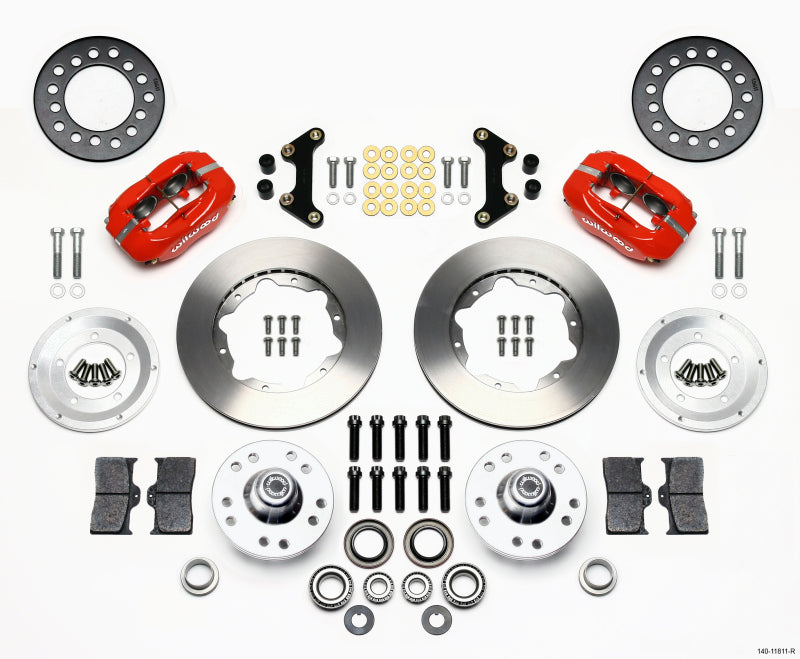 Wilwood Forged Dynalite Front Kit 11.00in Red 49-54 Chevy / 53-62 Corvette - Mammoth Racing -