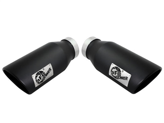 aFe Diesel Exhaust Tip Bolt On Black 4in Inlex x 6in Outlet x 15in - Mammoth Racing -