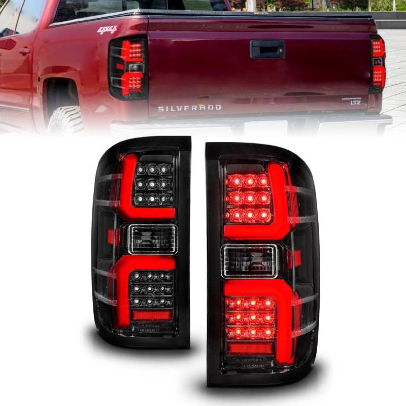 ANZO 15-19 Chevrolet Silverado 2500 HD/3500 HD LED Taillight w/ Sequential Black Housing/Clear Lens - My Store