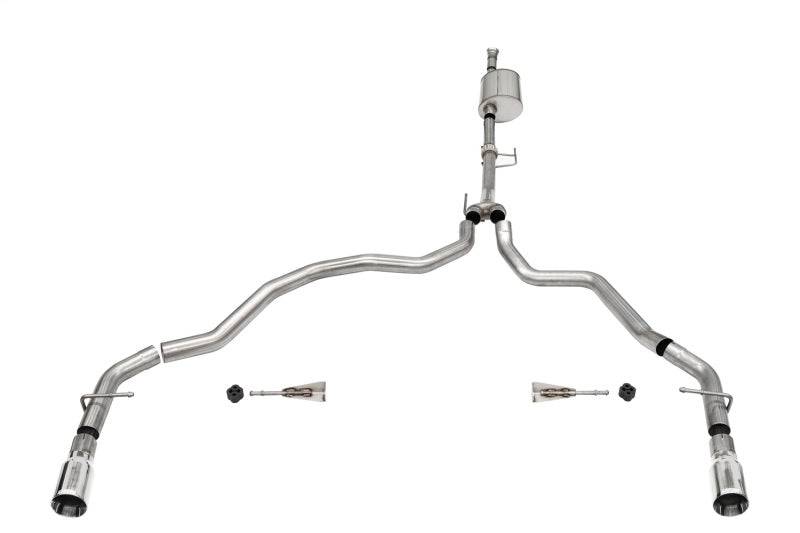 Corsa 2021-2022 Ford F-150 SuperCab/6.5in Bed 3.5L V6 Sport Cat-Back Dual Rear Exit-Polished - Mammoth Racing -