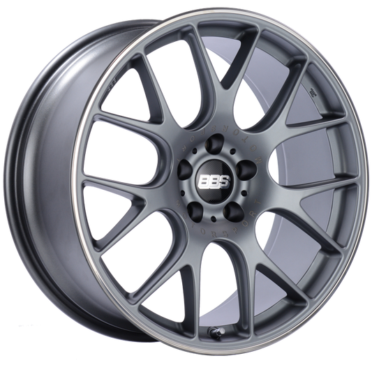 BBS CH-R 20x9 5x112 ET25 Satin Titanium Polished Rim Protector Wheel -82mm PFS/Clip Required - Mammoth Racing -