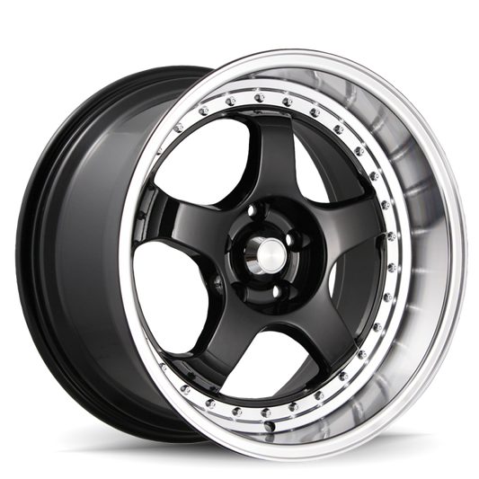 Konig SSM 18x10 5x114.3 Et15 Gloss Black w/ Machined Lip - Mammoth Racing -