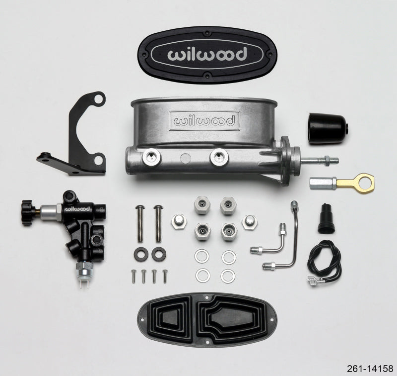Wilwood HV Tandem M/C Kit w L/H Bracket & Prop Valve - 15/16in Bore-W/Pushrod - Early Mustang - My Store