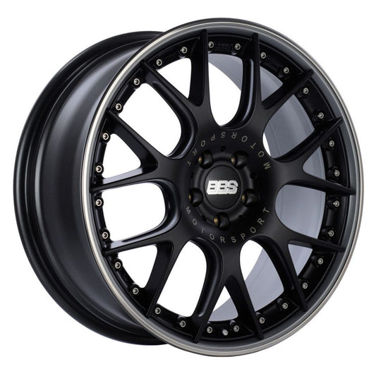 BBS CH-RII 21x9.5 5x112 Satin Black Wheel w/ Polished SS Lip w/ Motorsport Etch - Mammoth Racing -