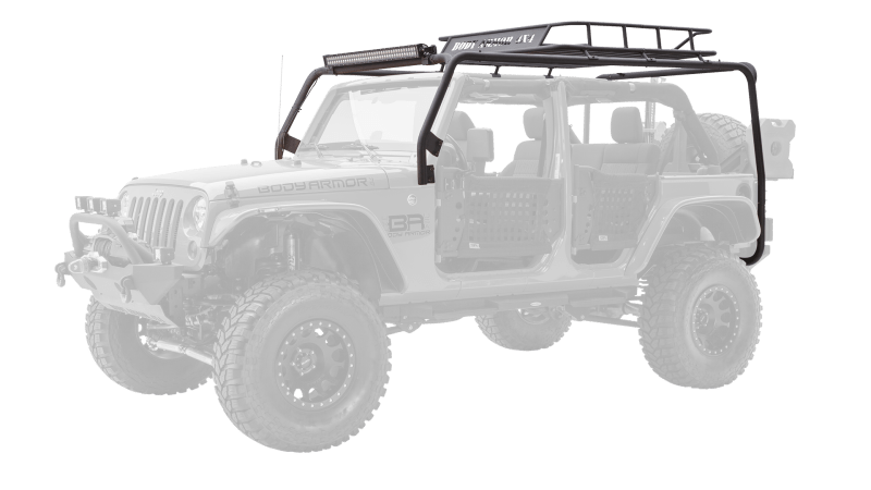 Body Armor 4x4 07-18 Jeep Wrangler JK 4 Door Cargo Roof Rack Box 2 Of 2 - Mammoth Racing -