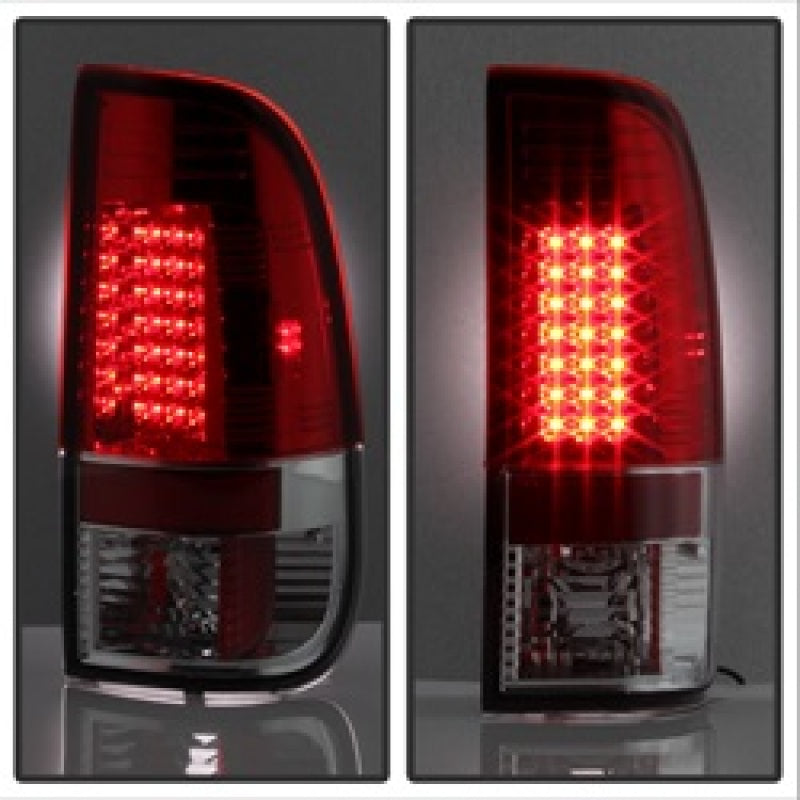 Spyder Ford F150 side 97-03/F250/350 Duty 99-07 LED Tail Lights Red Clear ALT-YD-FF15097-LED-RC - Mammoth Racing -