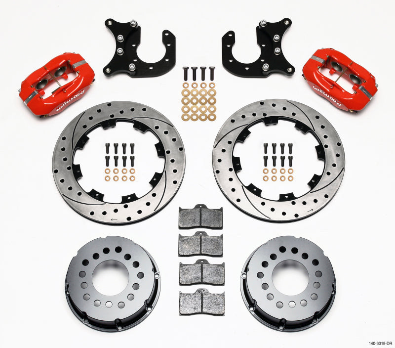 Wilwood Forged Dynalite P/S Rear Kit Drilled Red Ford 8.8 w/2.5in Offset-5 Lug - My Store